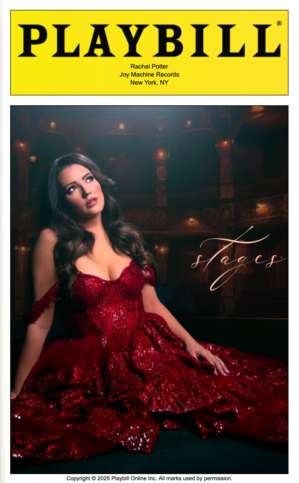 Rachel Potter STAGES Companion Playbill – Rachel Potter Merch